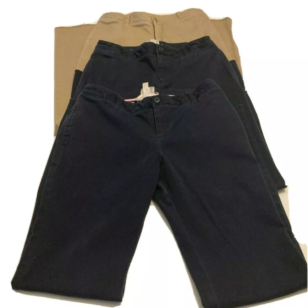 3 LOT Lands' End Girls Size 12 School Uniform Pants